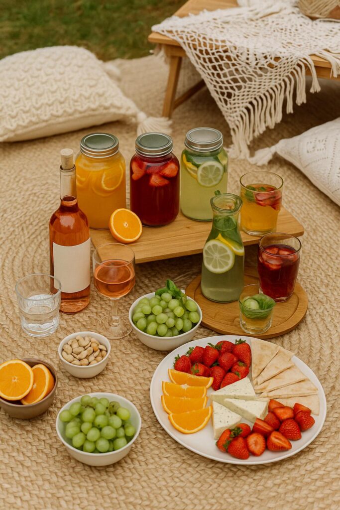 Lemonades and Iced Teas for a boho picnic