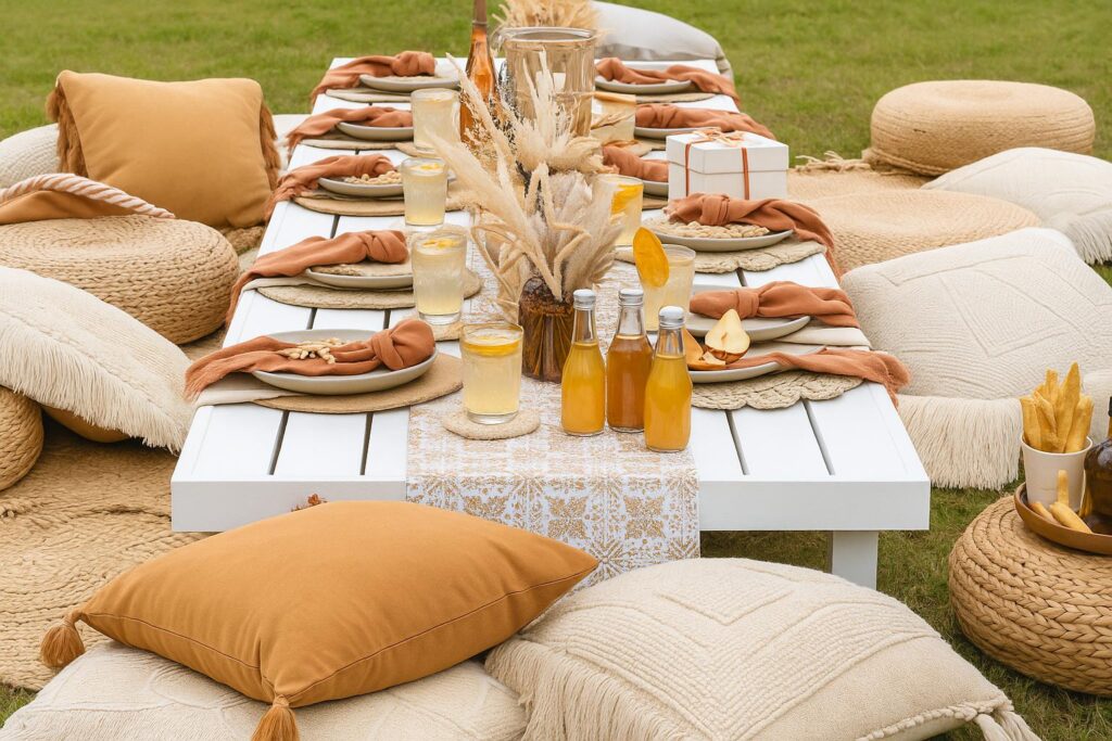 Outdoor Seating Arrangements for Boho Picnic Stylish & Comfortable Ideas