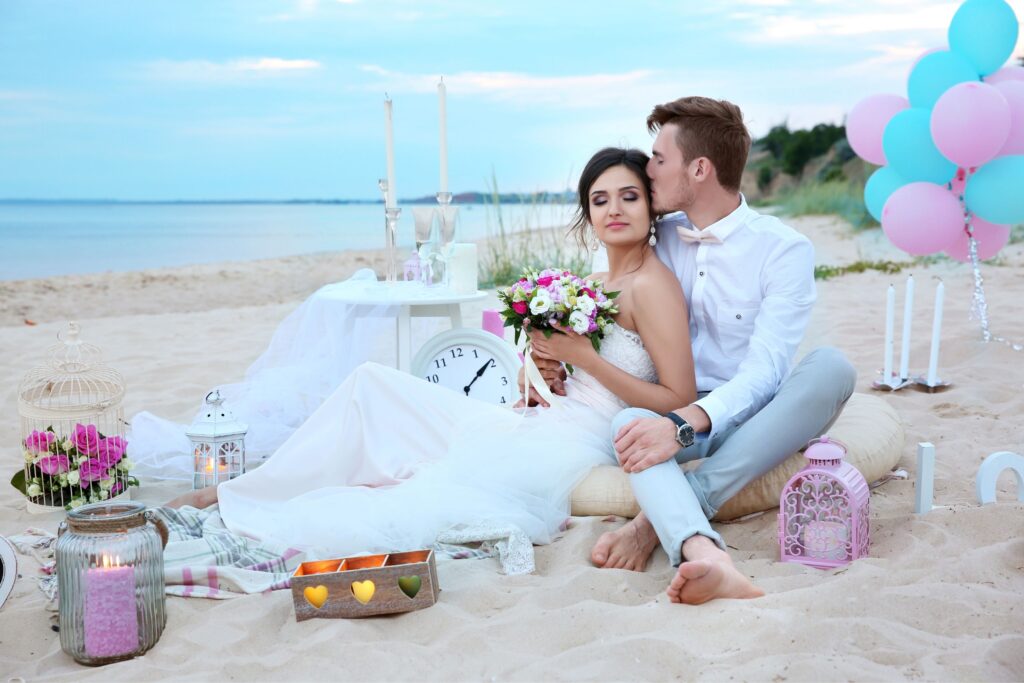 Romantic Beach Picnic Setup for Elopements