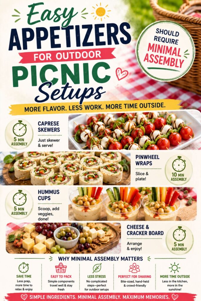 Easy Appetizers for Outdoor Picnic Setups Should Require Minimal Assembly